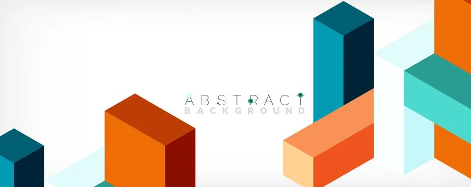 Abstract background. 3d cubes, cubic elements and blocks. Techno or business Stockillustratie