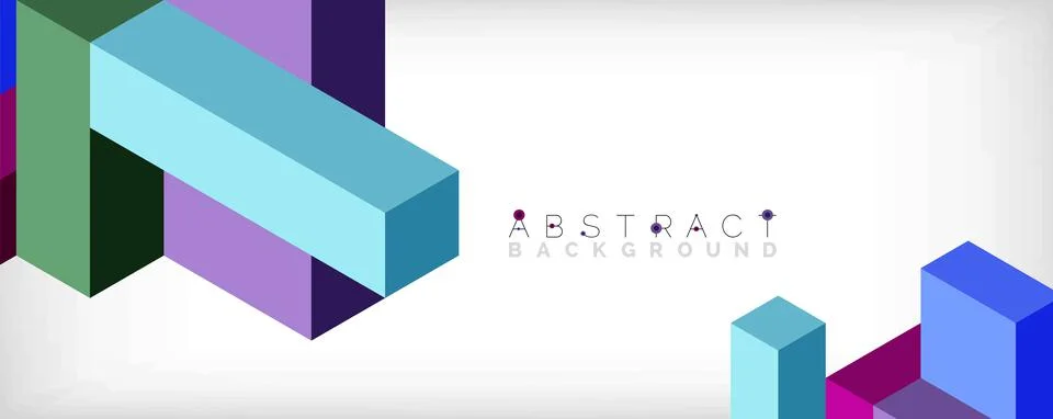 Abstract background. 3d cubes, cubic elements and blocks. Techno or business Illustrazione stock