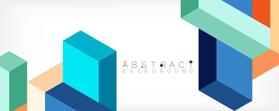 Abstract background. 3d cubes, cubic elements and blocks. Techno or business Illustrazione stock