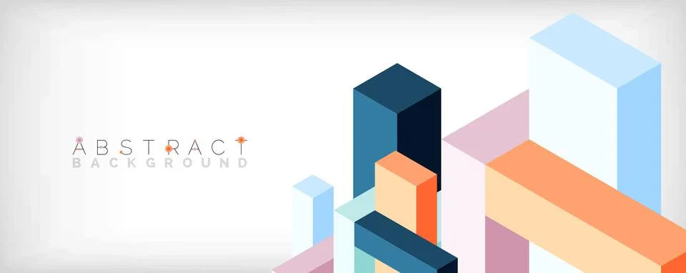 Abstract background. 3d cubes, cubic elements and blocks. Techno or business 스톡 일러스트