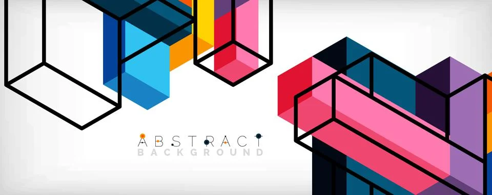 Abstract background. 3d cubes, cubic elements and blocks. Techno or business イラスト素材