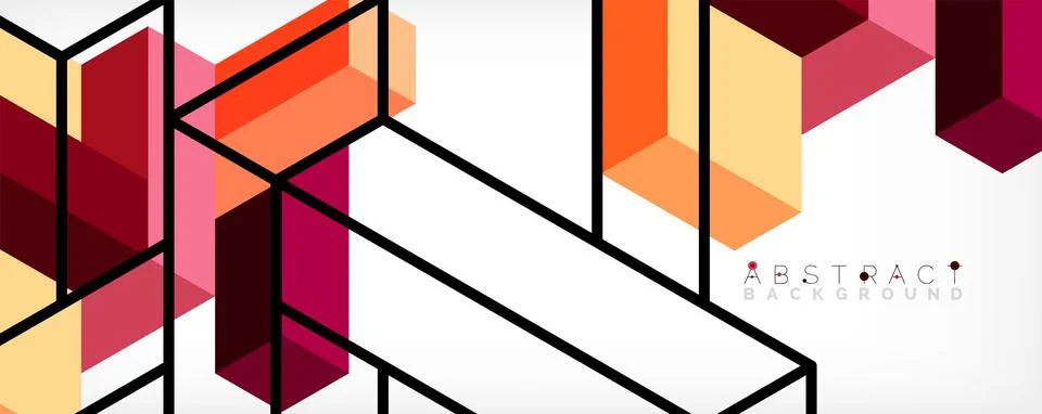 Abstract background. 3d cubes, cubic elements and blocks. Techno or business 스톡 일러스트