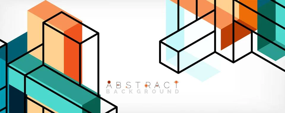 Abstract background. 3d cubes, cubic elements and blocks. Techno or business Illustrazione stock