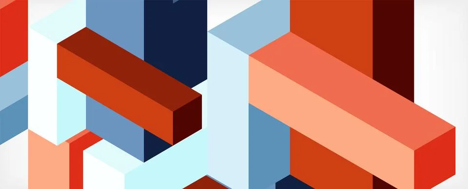 Abstract background. 3d cubes, cubic elements and blocks. Techno or business イラスト素材