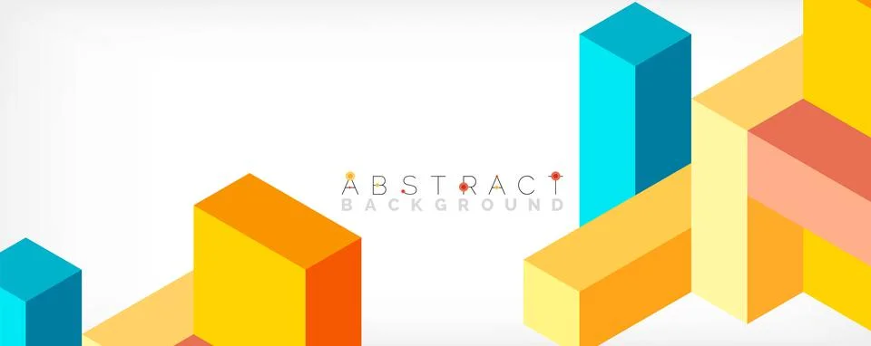 Abstract background. 3d cubes, cubic elements and blocks. Techno or business 库存插图