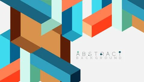 Abstract background. 3d cubes, cubic elements and blocks. Techno or business 库存插图