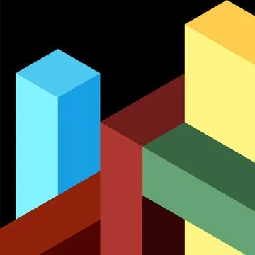 Abstract background. 3d cubes, cubic elements and blocks. Techno or business 库存插图