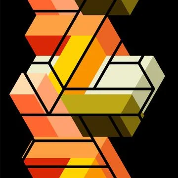 Abstract background. 3d cubes, cubic elements and blocks. Techno or business Stock Illustration