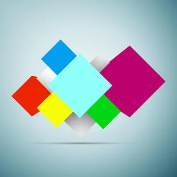 Abstract background with 3d cubes icon isolated on blue background. Vector Illustrazione stock