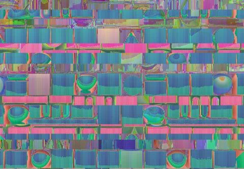 Abstract background with 3d figures and glitch effect Stock Illustration