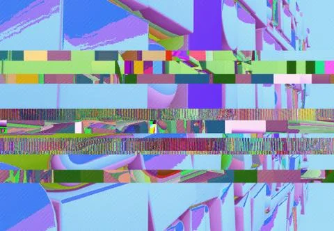Abstract background with 3d figures and glitch effect Stock Illustration