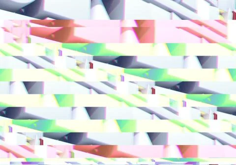 Abstract background with 3d figures and glitch effect Illustrazione stock