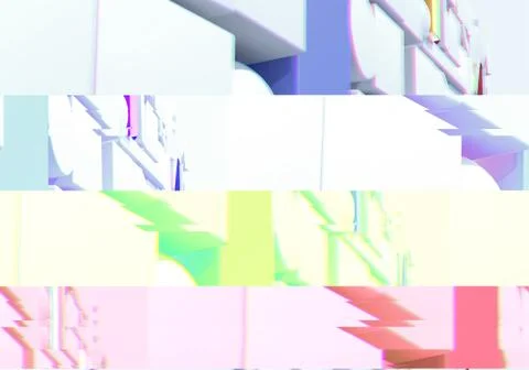 Abstract background with 3d figures and glitch effect Illustrazione stock