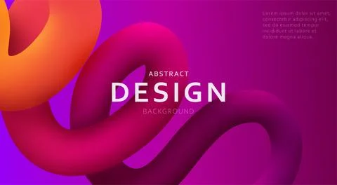 Abstract background with 3d fluid dynamic shapes and vibrant gradients. Moder Stock Illustration