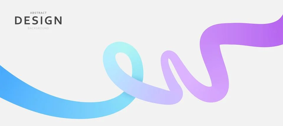 Abstract background with 3D fluid shape and purple blue gradient. Modern wa.. Stock Illustration