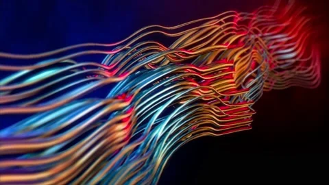 Abstract background 3D  futuristic  geometry fibre wave structure transformsing  Stock Footage 153507793