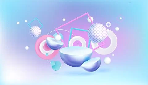 Abstract background with 3d geometric shapes. Stock Illustration