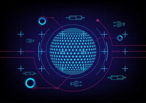 Abstract background with 3D global visualization 스톡 일러스트