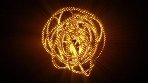 Abstract background 3D gold shiny structure rotate transform in space loop Stock Footage 148844255