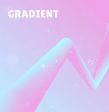 Abstract background with 3d gradient blended zig zag path. Stylish gradient Stock Illustration