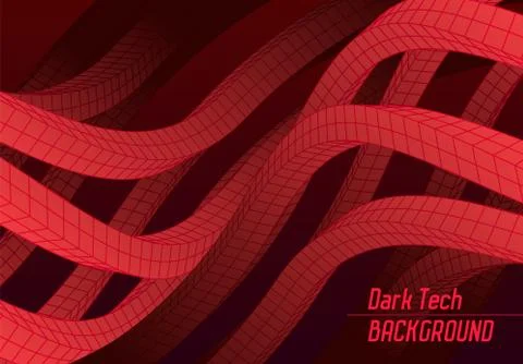 Abstract background with 3D grid lines waving Stock Illustration