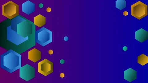 Abstract background with 3d hexagons clustered left and right gradient anim.. Vidéo 335098905