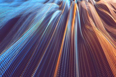 Abstract Background 3D Hologram Network Connection Stock Illustration