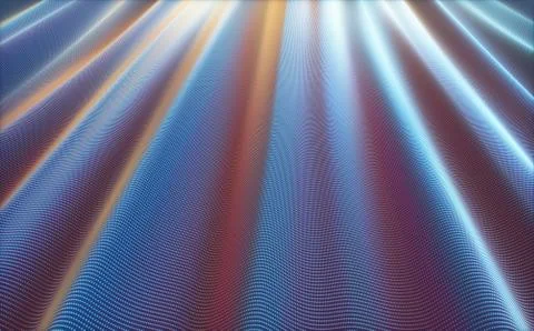 Abstract Background 3D Hologram Network Connection Stock Illustration