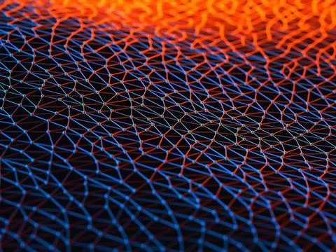Abstract Background 3D Hologram Network Connection Illustrazione stock