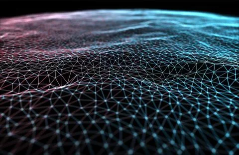 Abstract Background 3D Hologram Network Connection 스톡 일러스트