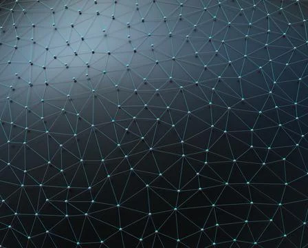 Abstract Background 3D Hologram Network Connection Stock Illustration
