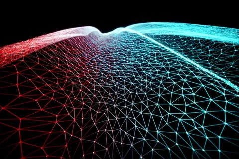 Abstract Background 3D Hologram Network Connection 스톡 일러스트