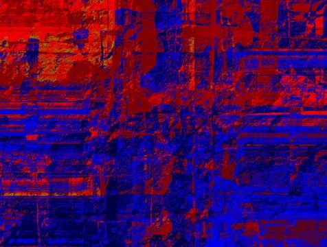 Abstract background, 3D illustration, red, orange, blue, light blue and black. A Illustrazione stock