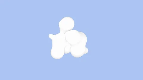 Abstract background with 3D morphing spheres objects in flat style Stock Footage 129510228