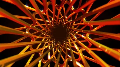 Abstract background 3D moving through futuristic weaved grid shiny structure Видео 154090426