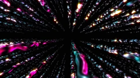 Abstract background 3D moving through shiny stripes structure moving Stock Footage 154688509