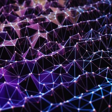 Abstract Background 3D Network Connection Stock Illustration