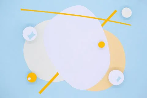 Abstract background with 3D paper elements in blue, white, beige, orange colors Stock Photos