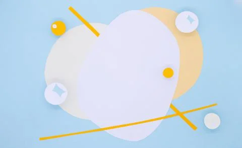 Abstract background with 3D paper elements in blue, white, beige and orange Stock Photos