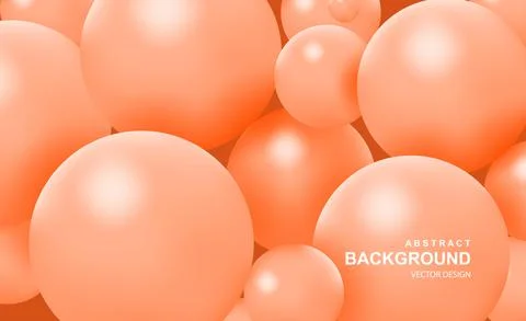 Abstract background with 3d pink balls. Colorful bubbles pattern, futuristic  Stock Illustration