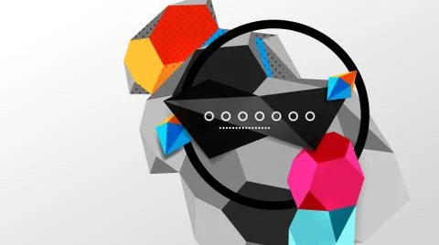 Abstract background - 3d polygonal geometric shapes composition. Vector Stock Illustration