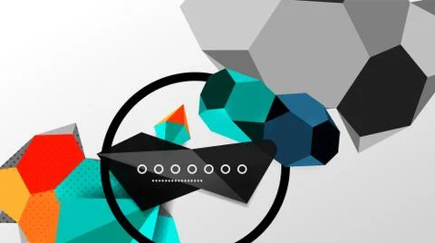 Abstract background - 3d polygonal geometric shapes composition. Vector Stock Illustration