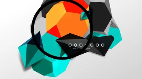 Abstract background - 3d polygonal geometric shapes composition. Vector Illustrazione stock