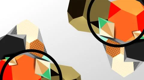 Abstract background - 3d polygonal geometric shapes composition. Vector Illustrazione stock