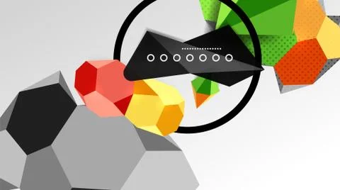 Abstract background - 3d polygonal geometric shapes composition. Vector Stock Illustration