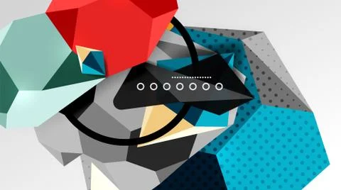 Abstract background - 3d polygonal geometric shapes composition. Vector Stock Illustration
