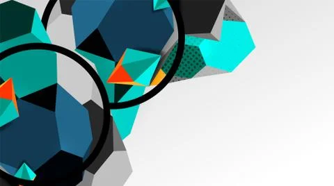 Abstract background - 3d polygonal geometric shapes composition. Vector Stock Illustration