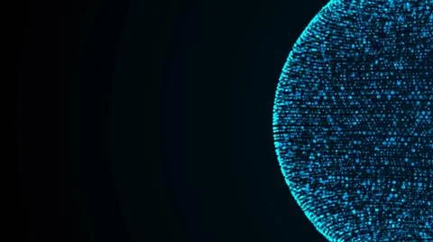 Abstract background 3d render. Chaotic particles with random size. Twisted... Stock Photos