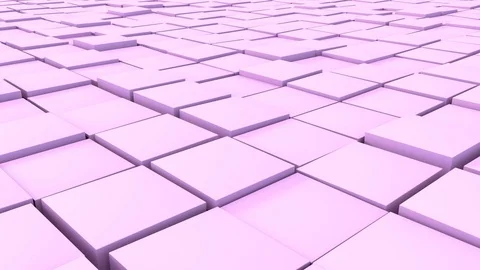 Abstract background with 3D render of cubes waving up and down with camera fl Stock Footage 101863839