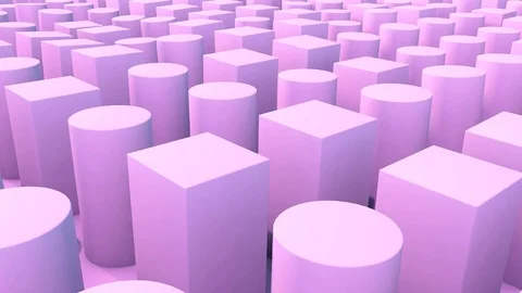 Abstract background with 3D render of cubes waving up and down with camera fl Stock Footage 102151579